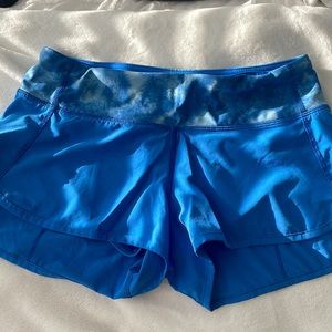 Blue lululemon speed up shorts